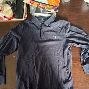 Black Long Sleeve Fred Perry Polo shirt